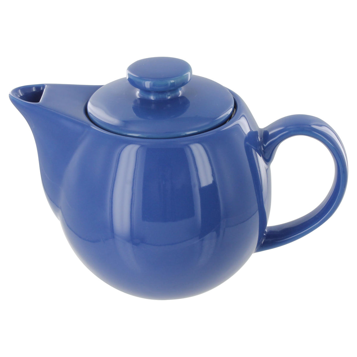 Blue teapot on a white background
