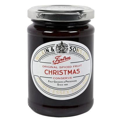 Jar of Tiptree Spiced Fruit Christmas Conserve on a white background