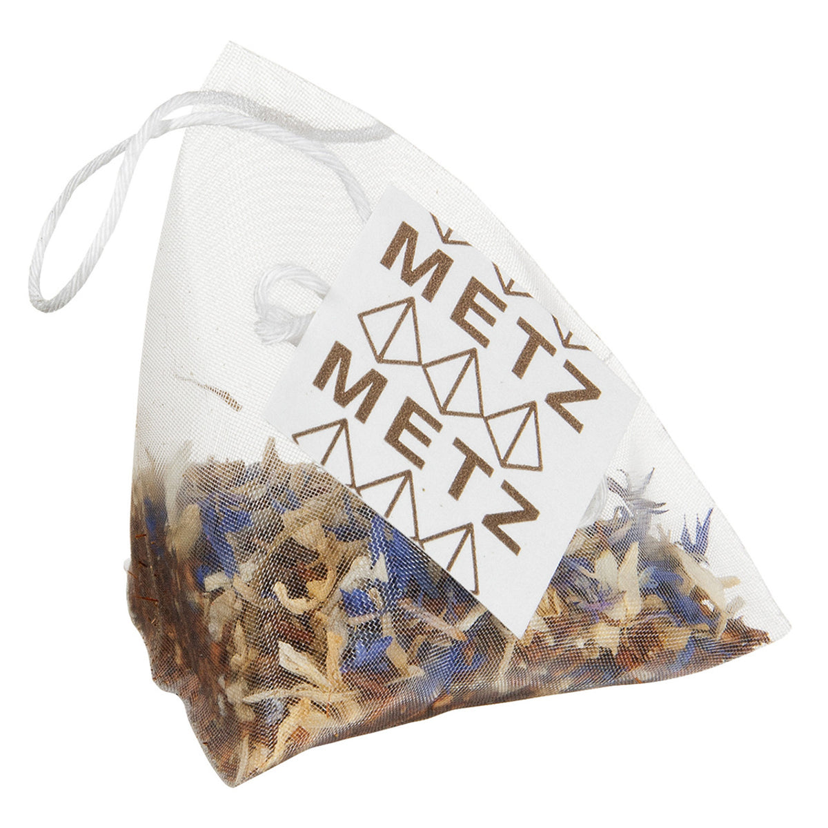 Tea bag with 'METZ' branding on a white background