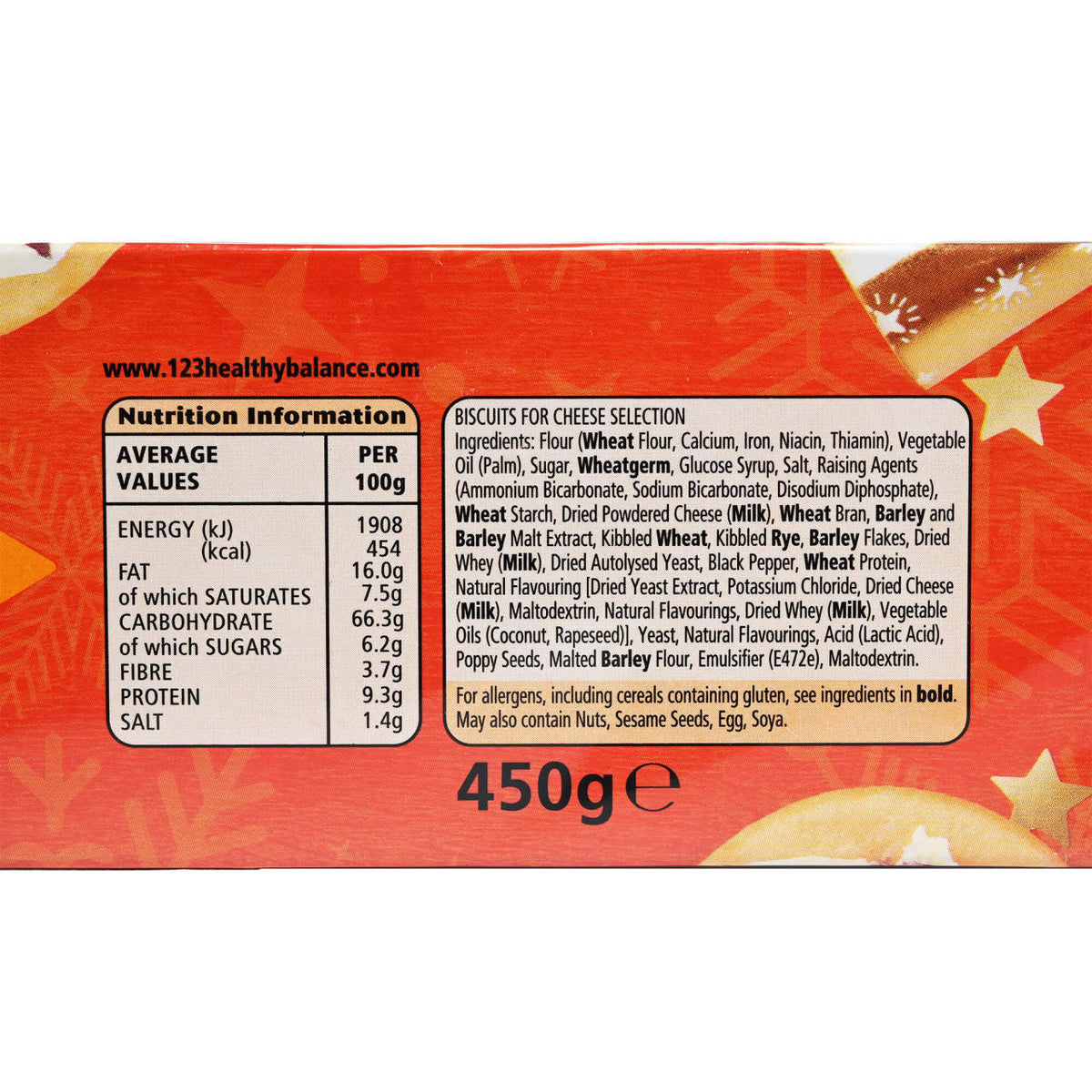 Jacob's Festive Selection cracker box with nutrition information