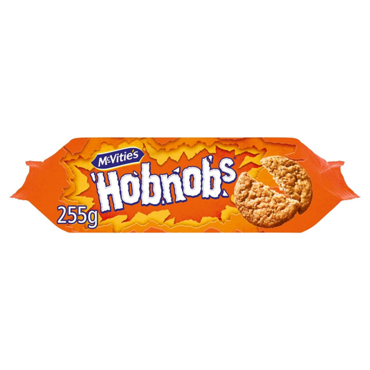 McVitie's Hobnobs cookie package on a white background