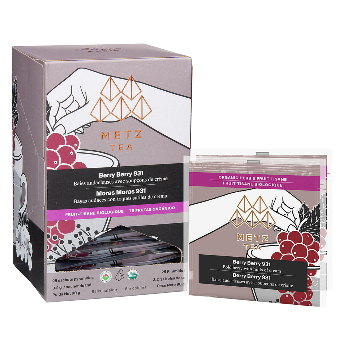 Metz Tea Berry Berry 931 packaging on a white background