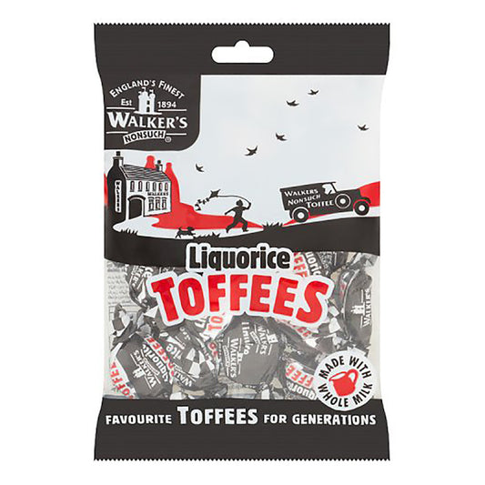 Pack of Walker's Liquorice Toffees on a white background