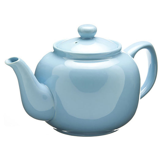 Light blue teapot on a white background
