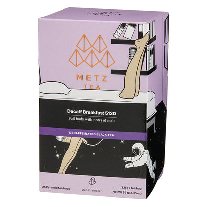Metz Tea box with space-themed design and astronaut illustration