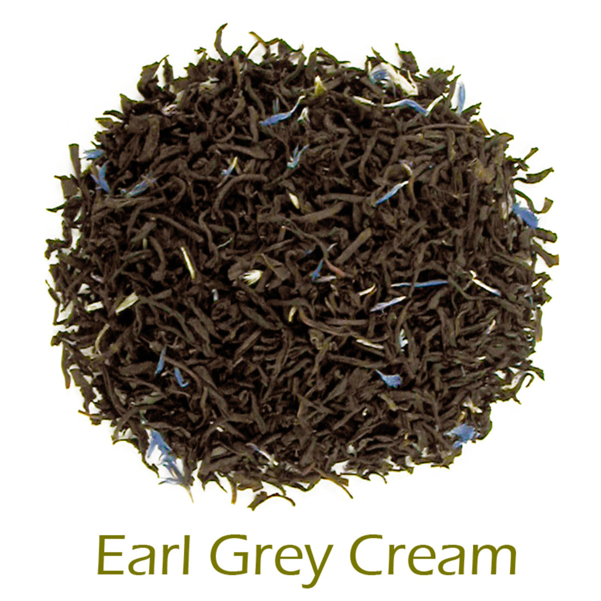 Earl Grey Cream tea leaves on a white background