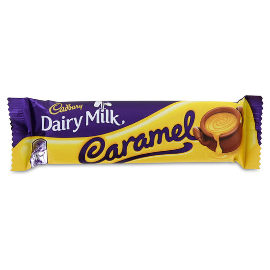 Cadbury Dairy Milk Caramel chocolate bar on a white background