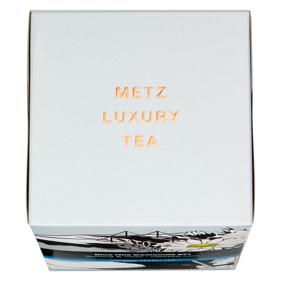 Top of a box of Metz Tea