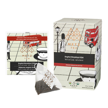 Metz Tea packaging with tea bag and box on a white background