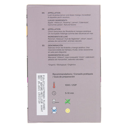 Back label of a product with text and icons on a white background