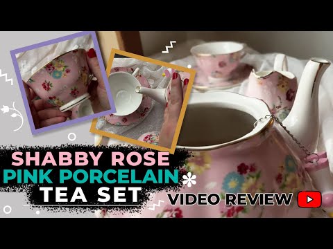 Video card for Shabby Rose Pink Porcelain Tea Set Video Review 