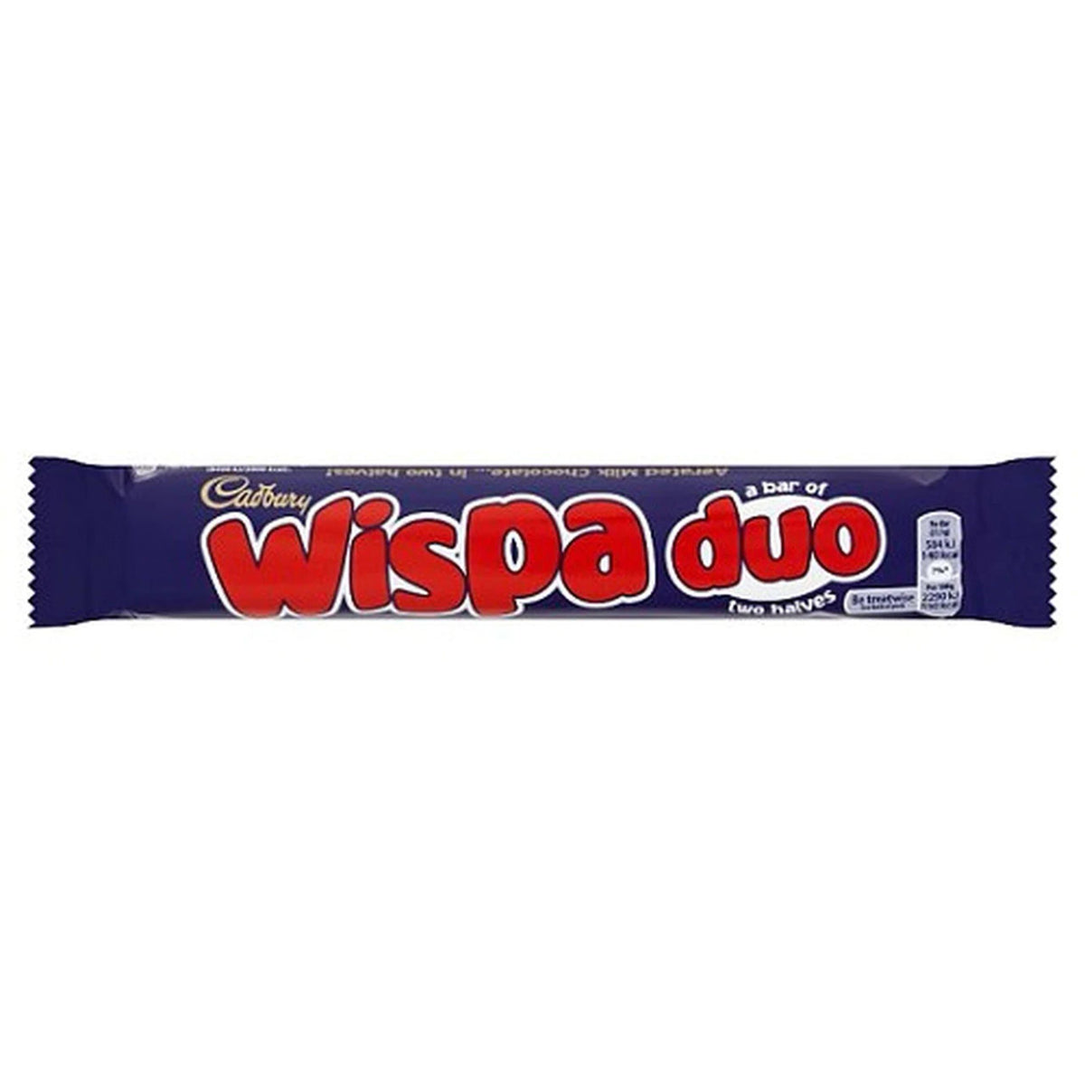 Cadbury Wispa duo chocolate bar on a white background
