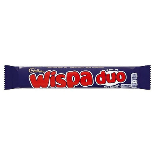 Cadbury Wispa duo chocolate bar on a white background