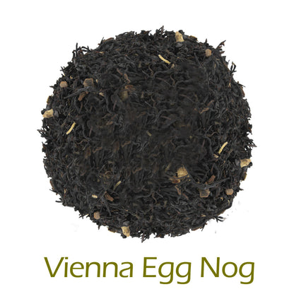 Vienna Egg Nog loose-leaf tea on a white background with product name caption
