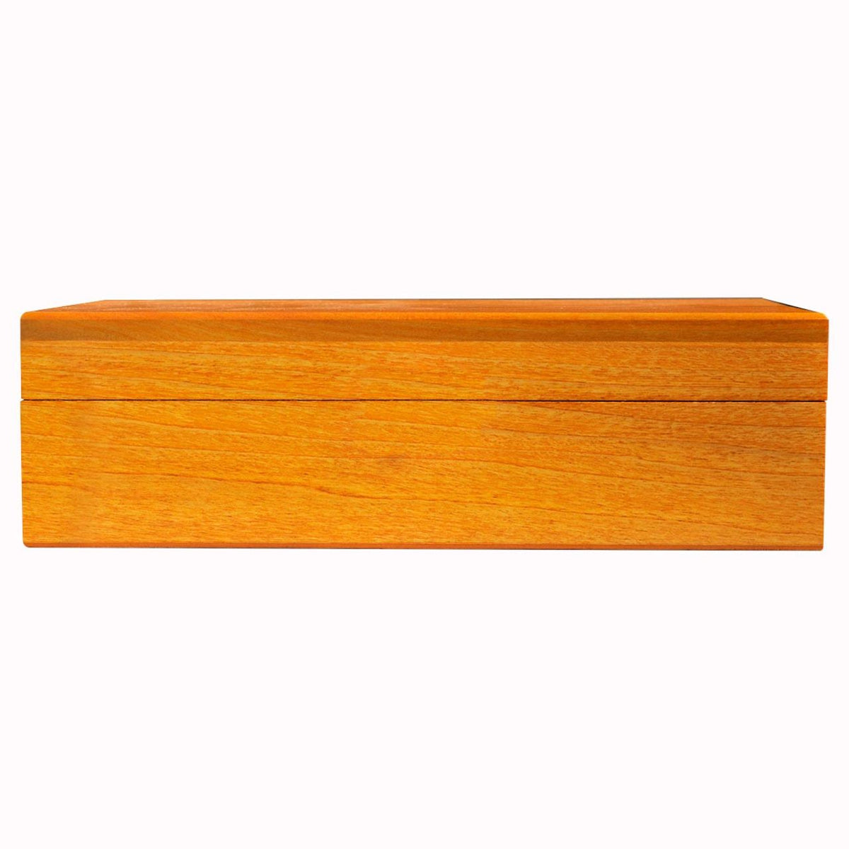 Wooden box with a smooth finish on a white background
