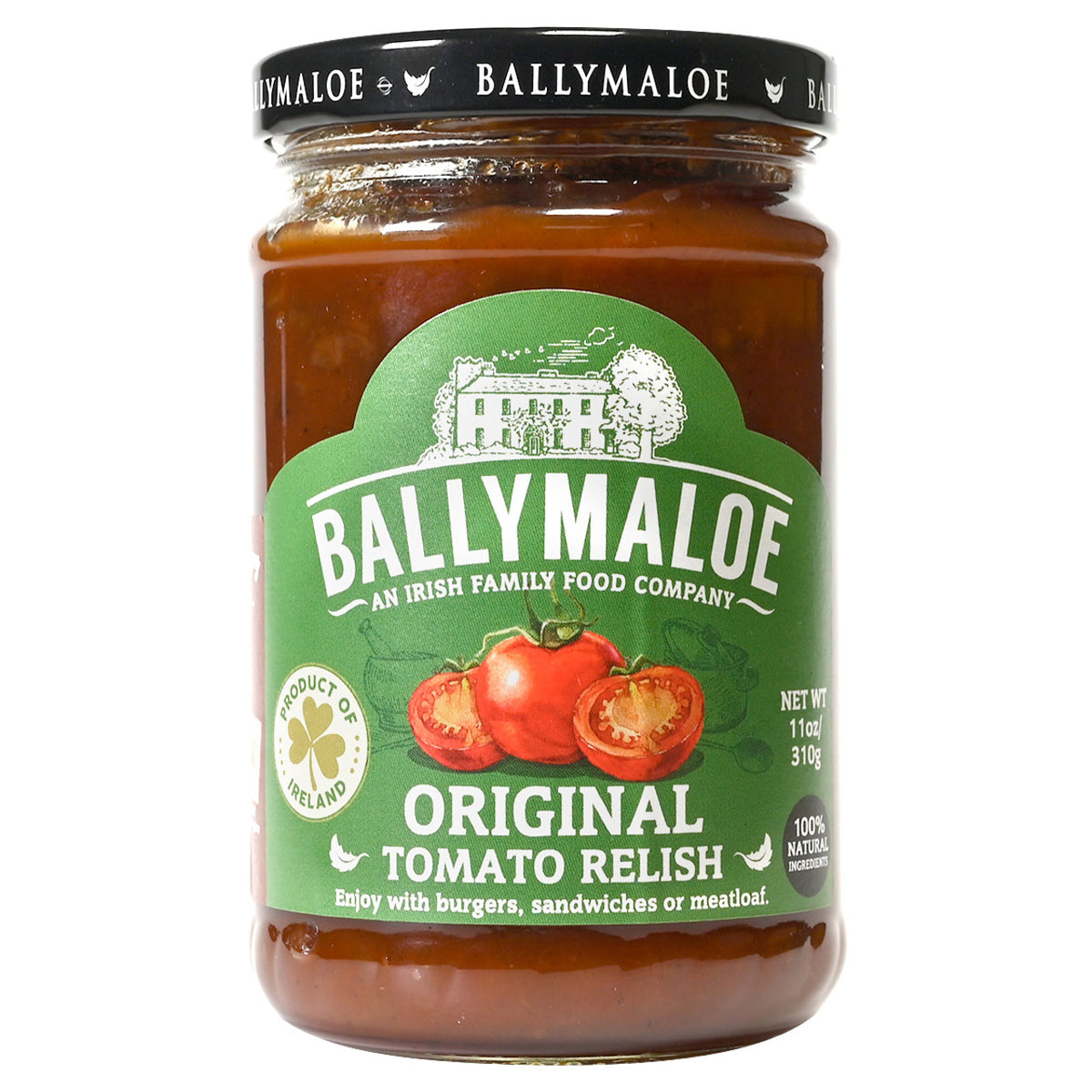 Jar of Ballymaloe Original Tomato Relish on a white background