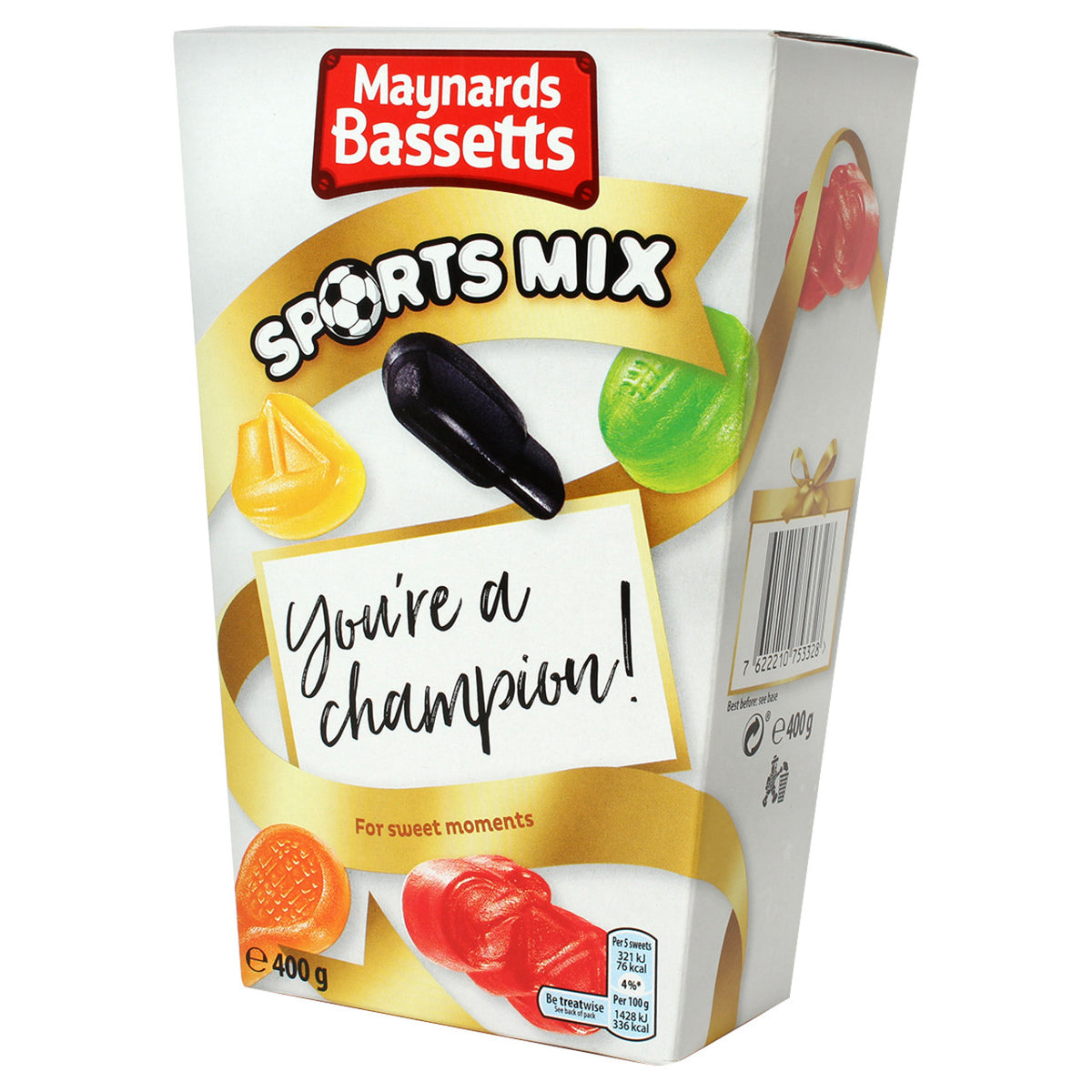 Maynards Bassetts Sports Mix candy package on a white background