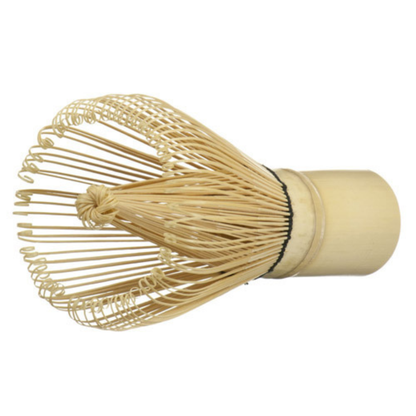 Bamboo matcha whisk on a white background