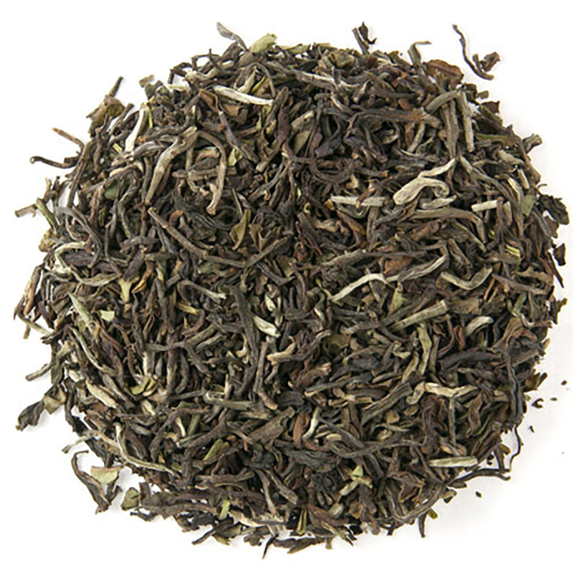 A close-up of loose leaf Soom Estate Darjeeling tea.