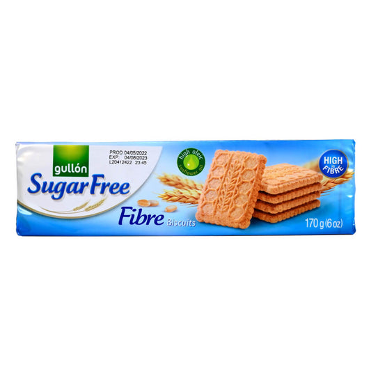 Box of Gullon Sugar Free Fibre Biscuits on a white background