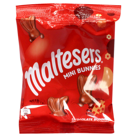 Red packaging of Maltesers Mini Bunnies on a white background