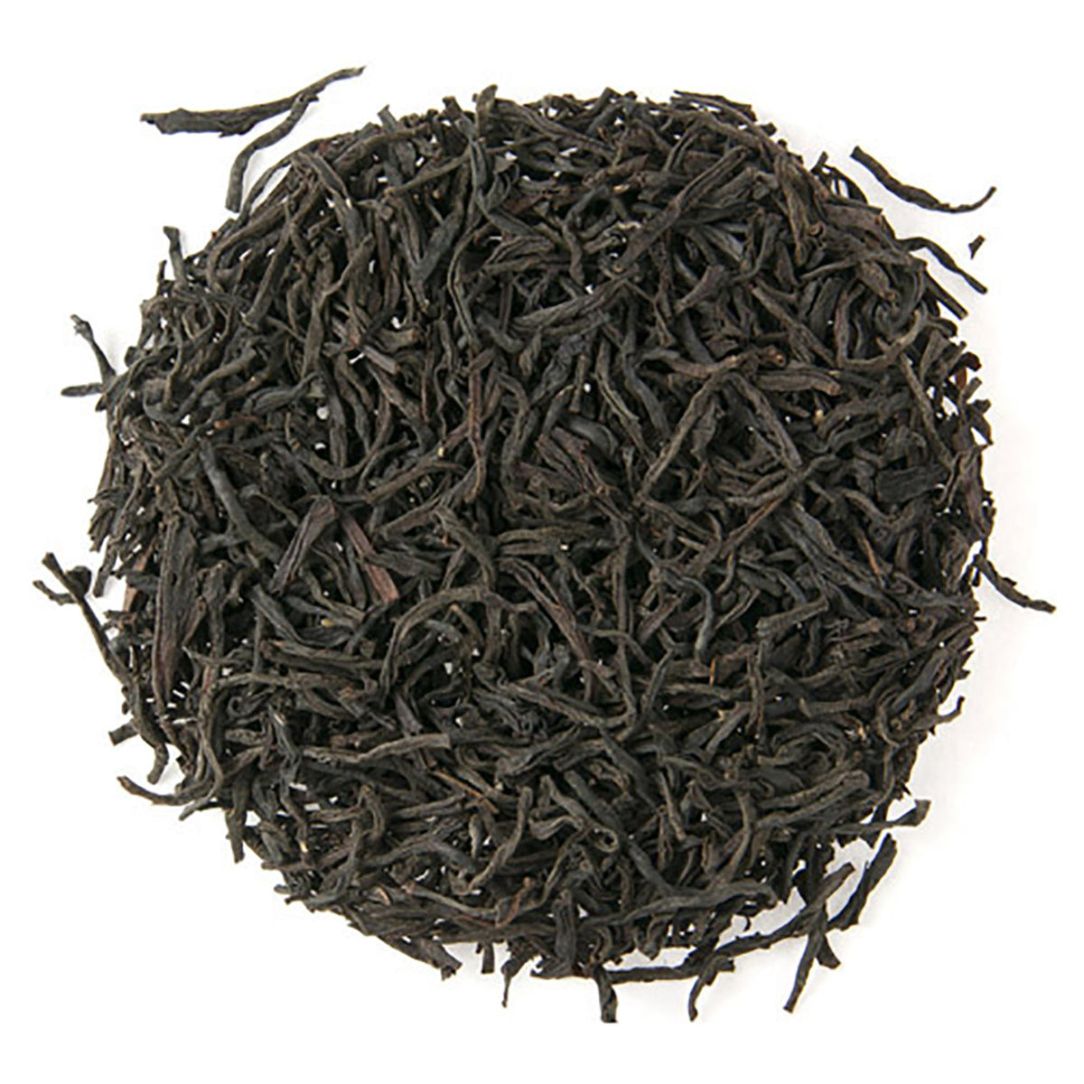 A close-up image of loose leaf black tea.