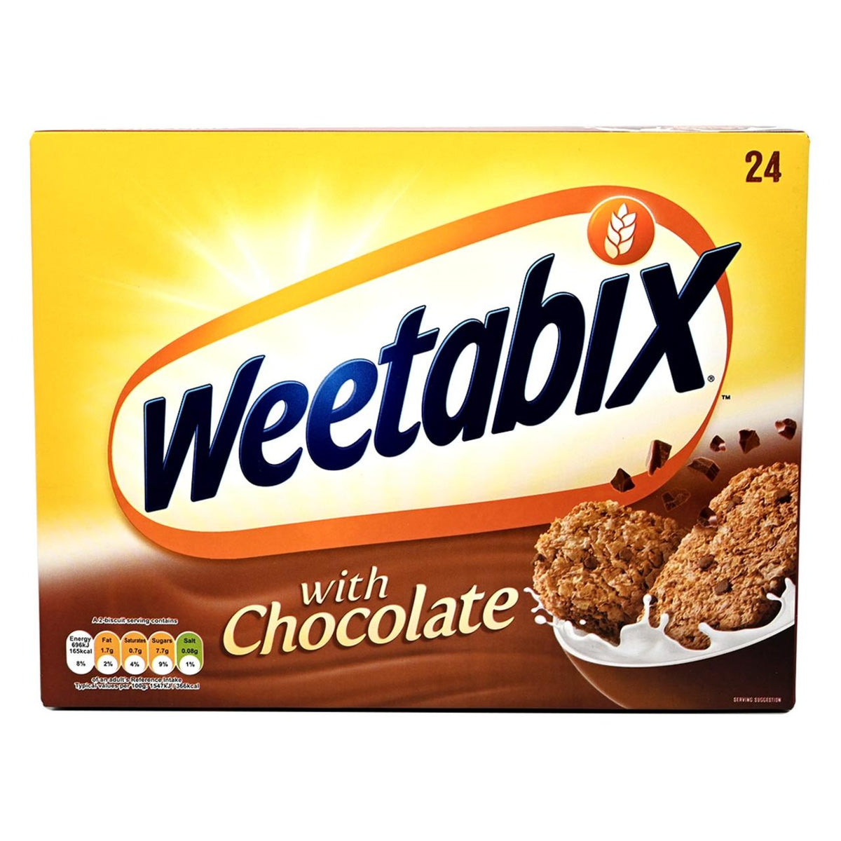 Box of Weetabix with Chocolate on a white background