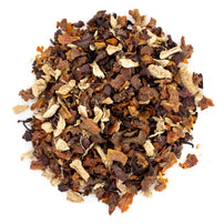 A close-up image of Hangover Helper Herbal Loose Leaf Tea, displaying a mix of dried herbs and spices.