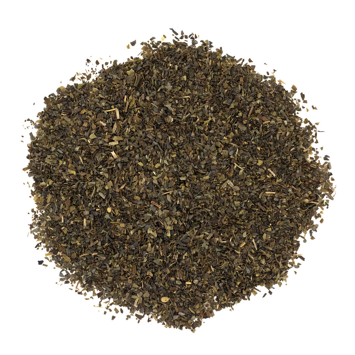 A pile of dry loose leaf white tea.