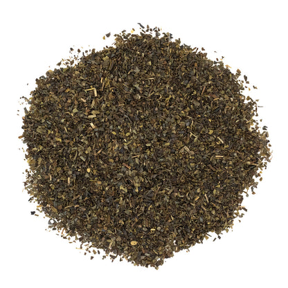 A pile of dry loose leaf white tea.