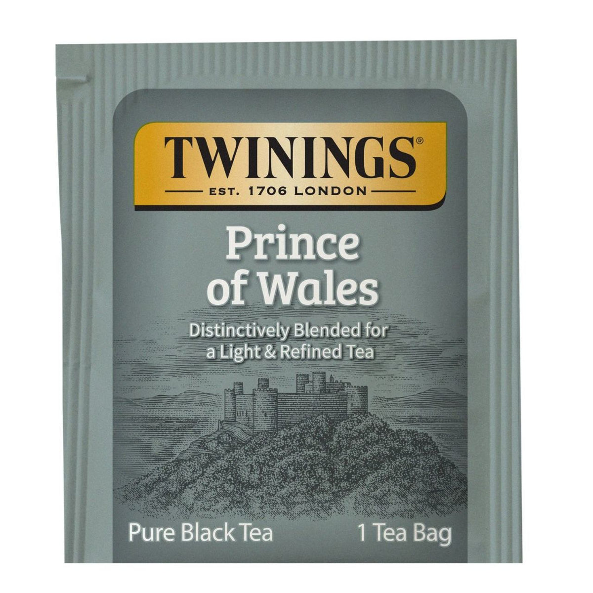 Twinings Prince of Wales tea bag packaging on a white background
