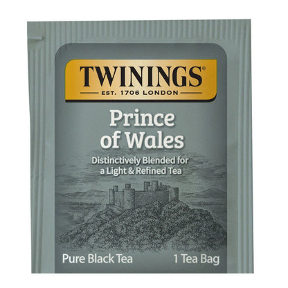 Twinings Prince of Wales tea bag packaging on a white background