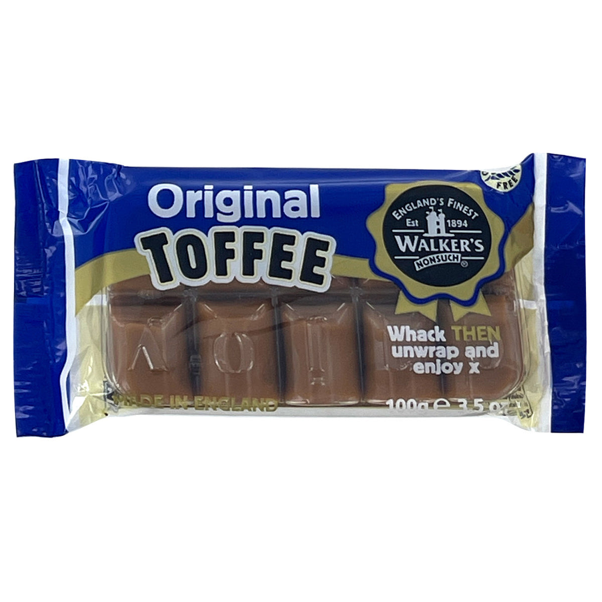 Packaged toffee with Walker's logo on a white background