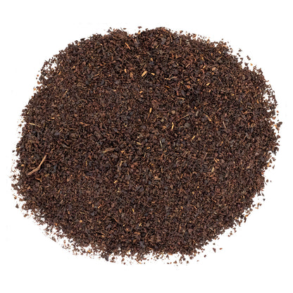 Dry ground black tea leaves