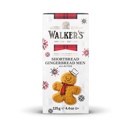 Box of Walker's Shortbread Gingerbread Men on a white background