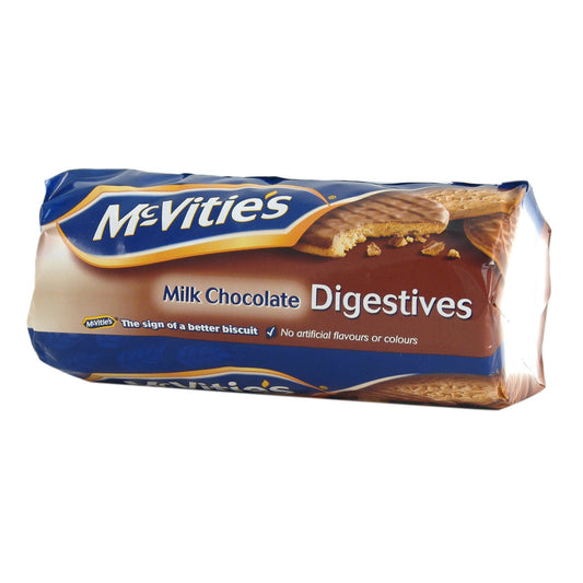 Pack of McVitie's Milk Chocolate Digestives on a white background