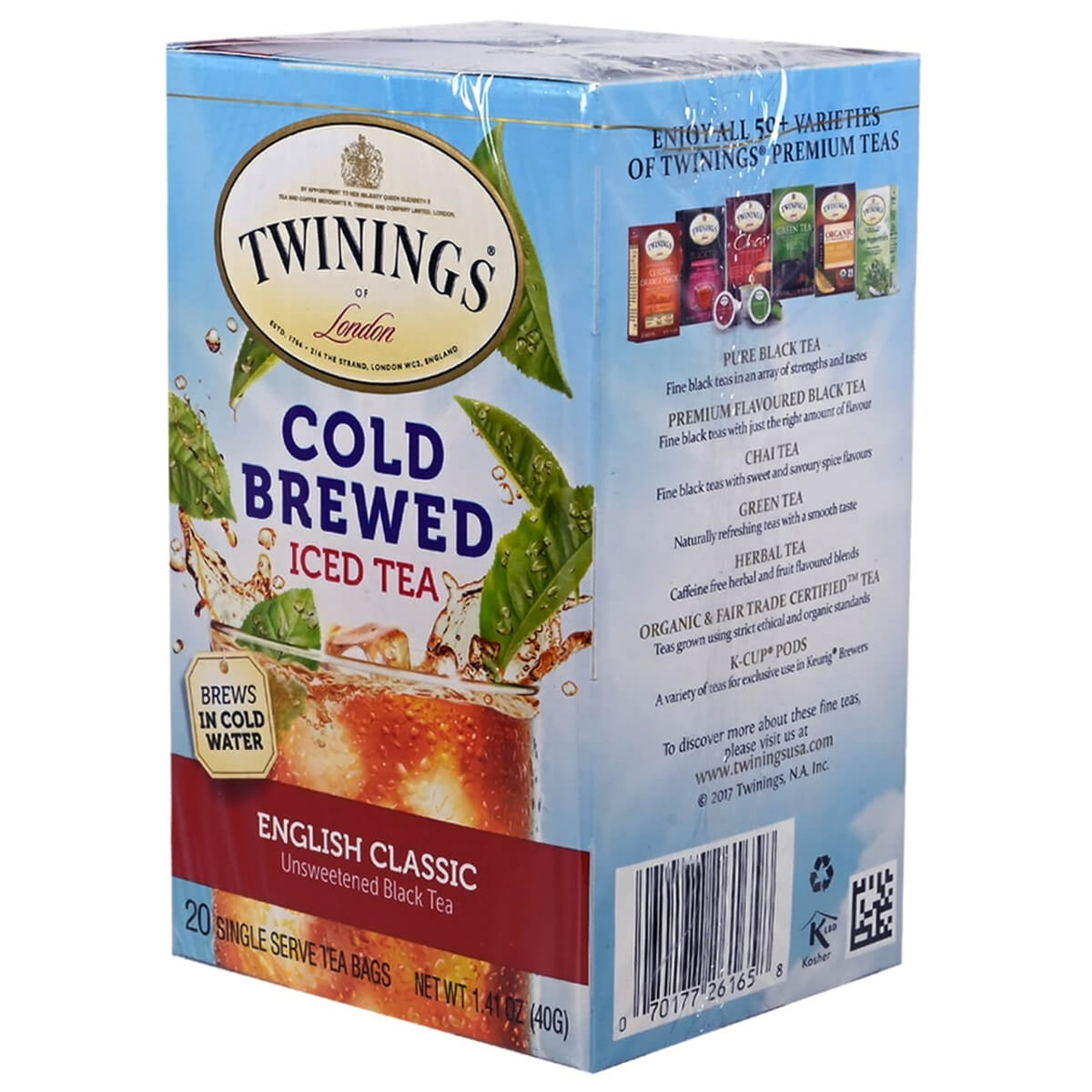 Twinings Cold Brewed Iced Tea packaging on a white background