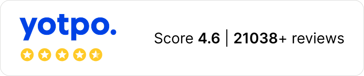 Yotpo logo with star icons and score 4.6 and review count