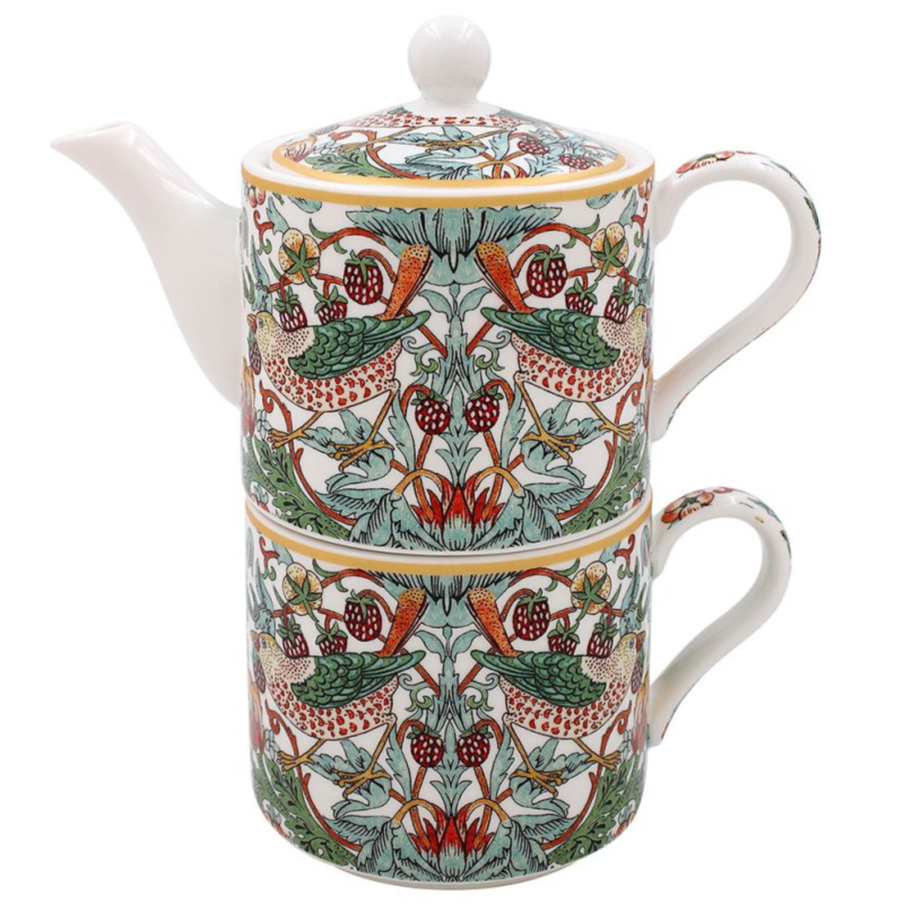 William Morris-Inspired Strawberry Thief White Tea for One Set