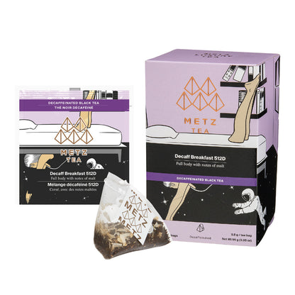 Metz Tea packaging with tea bags on a white background