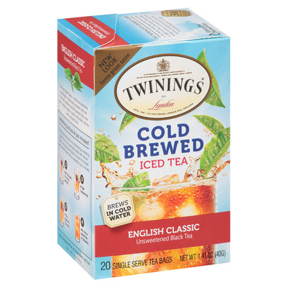 Box of Twinings Cold Brewed Iced Tea on a white background