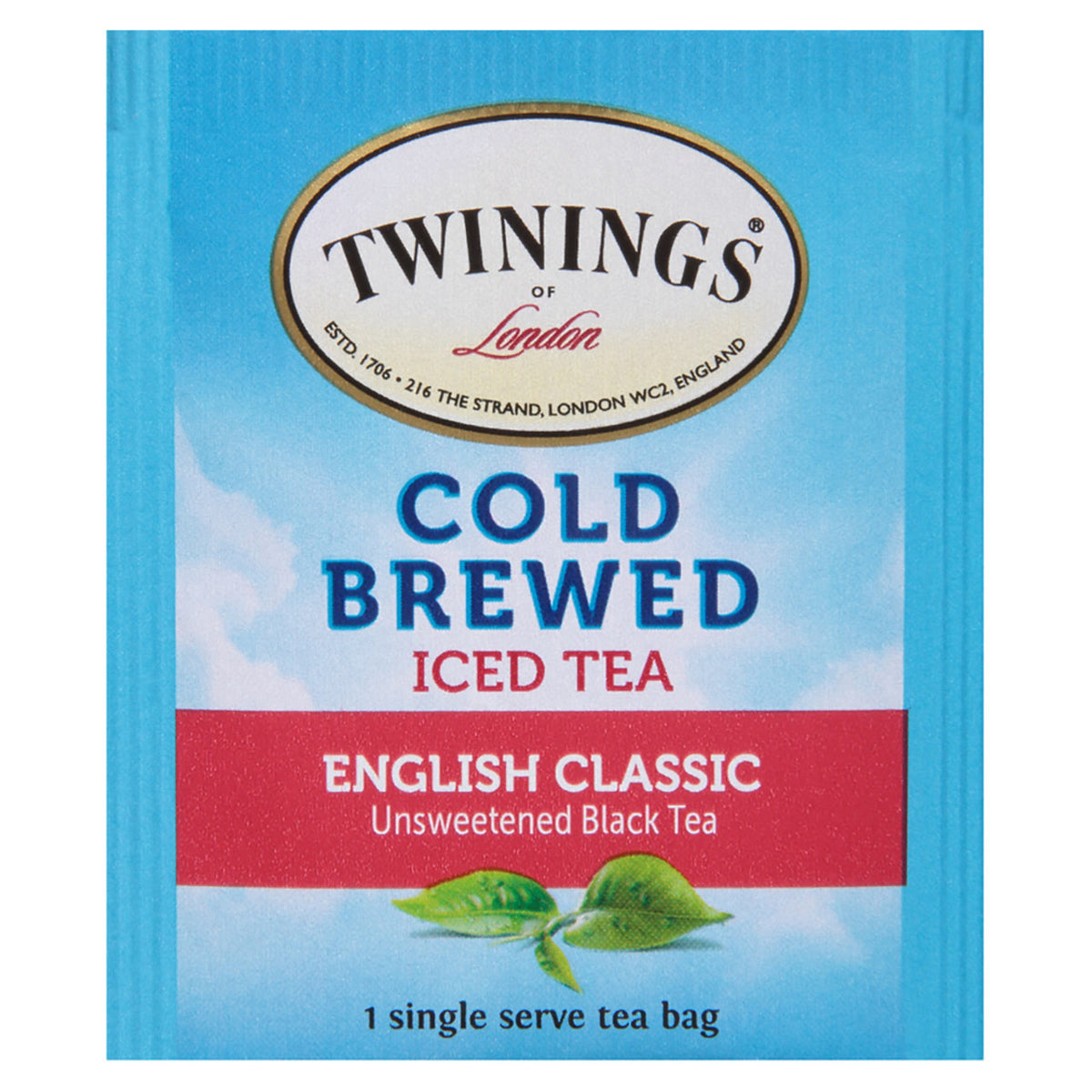 Twinings cold brewed iced tea package on a white background