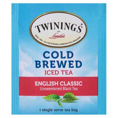 Twinings cold brewed iced tea package on a white background