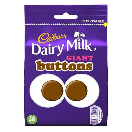 Cadbury Dairy Milk Giant Buttons packaging on a white background