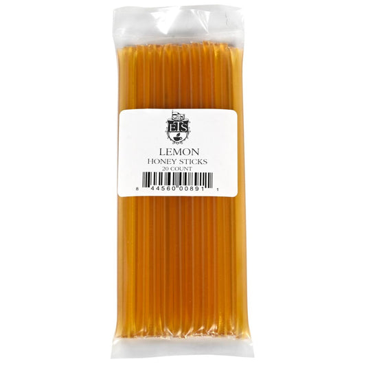 Pack of lemon honey sticks with a visible brand label on a white background