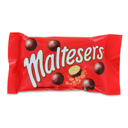 Red Maltesers candy package on a white background